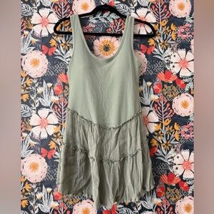 Wallflower Ribbed Mini Dress in Soft Green